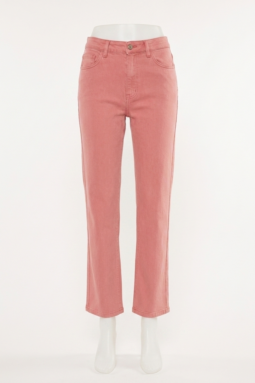 NEW KANCAN ultra high rise 90’s straight jeans in coral - Picture 1 of 6